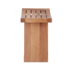 Siena Natural Teak Shower and Bath Stool with Curved Seat and Shelf - Image 12