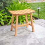 Phoenix Natural Teak Shower and Bath Slatted Stool