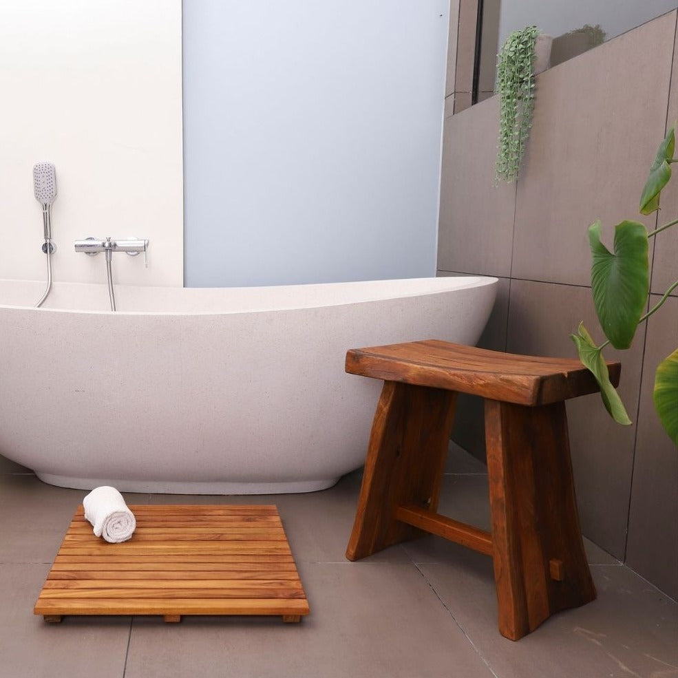 LifestyleImage_MainClaim_2_66c2232a-9305-4a09-80c0-5460ade3da52.jpg Salem Teak Shower and Bath Stool with Curved Seat - Image 1