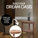Stanley Natural Teak Shower and Bath Corner Stool with Shelf - 15.7" - Image 3