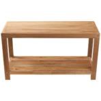 Bali Natural Teak Shower and Bath Spa Bench with Shelf - 35" - Image 3