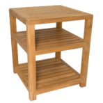 Charleston Natural Teak Spa/Bathroom - Under Sink - Storage Bench - 14" - Image 2