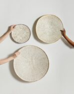 White Washed Handwoven Wall Basket - Image 2
