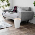 Trash Can - Round - Steel + Wood