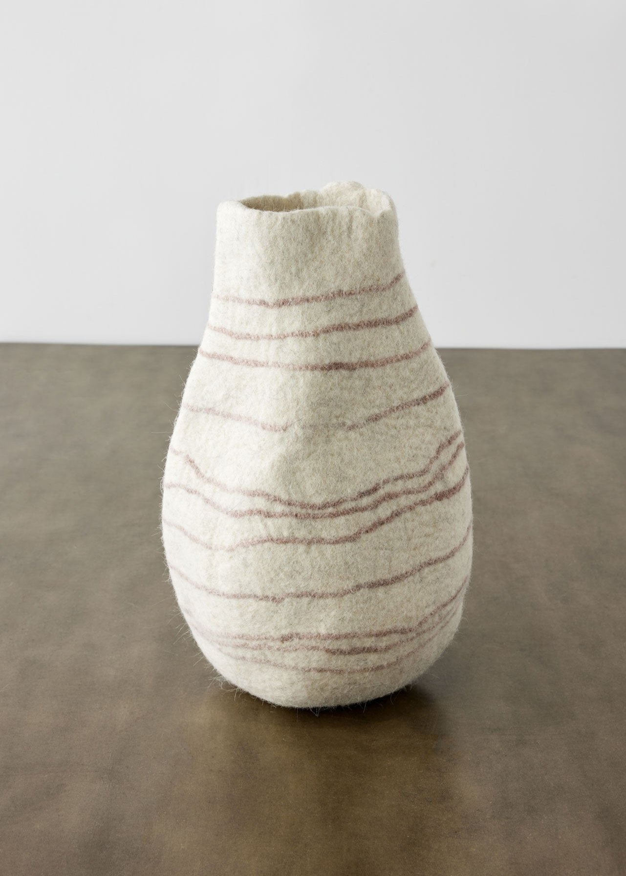 da925a2f4dfd4582280227e2379e74cf.jpg Tribal Lines Wool Ivory & Soft Stone Gourd Basket - Image 1
