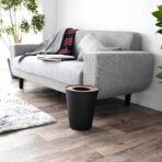 Trash Can - Round - Steel + Wood - Image 9