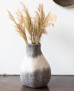 Eclipse Charcoal and Ivory Wool Gourd Basket - Image 5