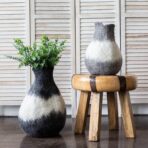 Eclipse Charcoal and Ivory Wool Gourd Basket - Image 4