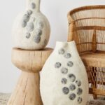 Pebble Hand-Felted Wool Gourd Basket