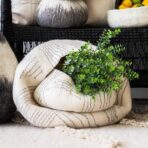 White Ghana Wool Linear Basket - Image 3