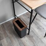 Trash Can - Rectangle - Steel + Wood - Image 11