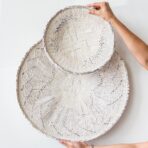 White Washed Handwoven Wall Basket - Image 8