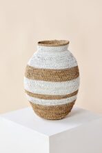 White Striped Buhera Basket - Image 2