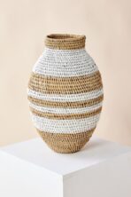 White Striped Buhera Basket - Image 3