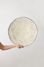 White Washed Handwoven Wall Basket - Image 6