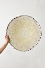 White Washed Handwoven Wall Basket - Image 7