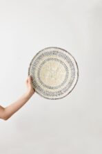 White Washed Handwoven Wall Basket - Image 4