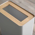 Trash Can - Rectangle - Steel + Wood - Image 4